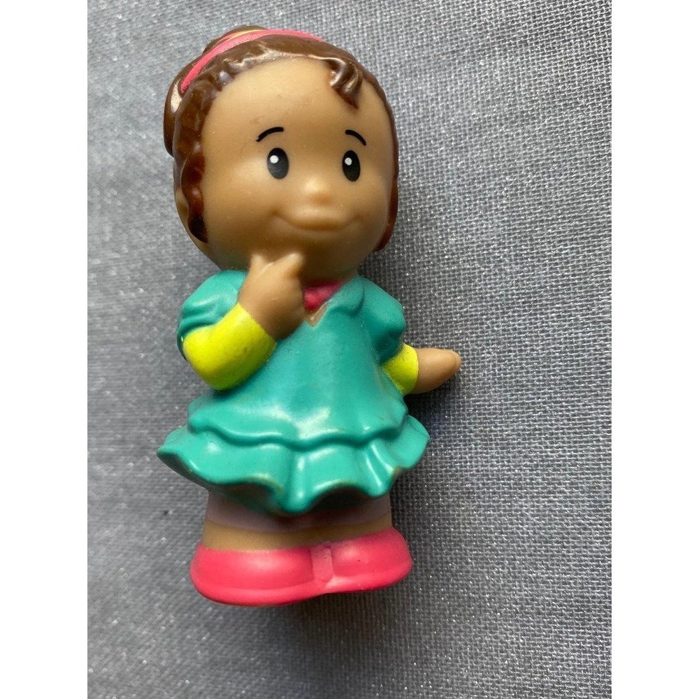 Fisher Price Little People Bicycle Mia Girl Figure Part Toy Green Dress SKU27